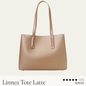 Beige Leather Tote Bag